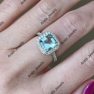 Amazing Aquamarine ring beautiful aquamarine ring925sterling silver aquamarine ring engagement wedding anniversary ring for you