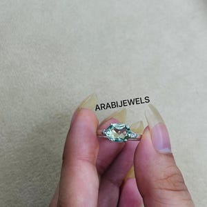 Mint Green Tourmaline Ring: Oval Sterling Silver Engagement Ring