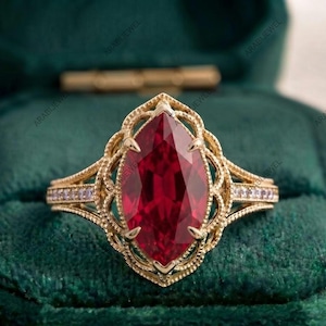 Beautiful Marquise Cut Ruby Gemstone Ring 925 Sterling Silver Ruby Stone Ring Engagement Wedding Anniversary Gift For Her Ring
