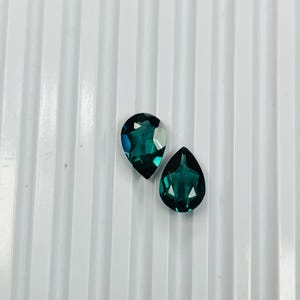 Teal Sapphire Gemstone Pair Teal Sapphire Gemstone9x13 Pear Cut Teal Sapphire Gemstone For jewelry Making Lab Created Teal Sapphire Gemstone