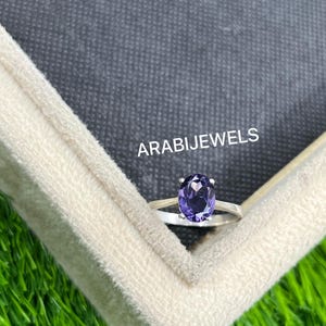 Purple Sapphire Ring Handmade Purple Sapphire Ring 925 Sterling Silver Purple Sapphire Ring Everyday Wear Purple Sapphire Ring For her