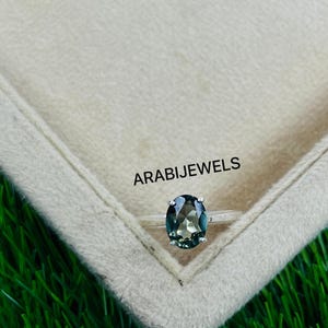 Oval Cut Mint Green Tourmaline Ring Gorgeous Mint Green Tourmaline Ring 925 Sterling Silver Everyday Wear Tourmaline October Birthstone Ring