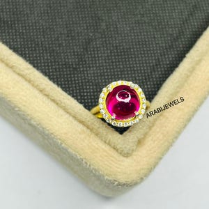 Delicato anello con spinello rosa: anello con promessa in argento sterling con pietra portafortuna di ottobre