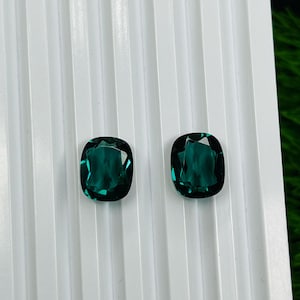 Teal Sapphire Gemstone Pair Teal Sapphire Gemstone8x10 Cushion Cut Teal Sapphire Gemstone For jewelry Making Lab Created Teal Sapphire Stone