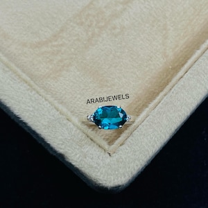 Oval Paraiba Turmalin Ring: Sterling Silber Edelstein Versprechen Ring