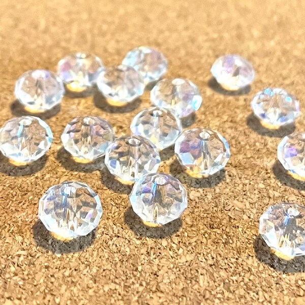 Swarovski 8mm Rondelle - Clear AB - Pack of 12 or 24