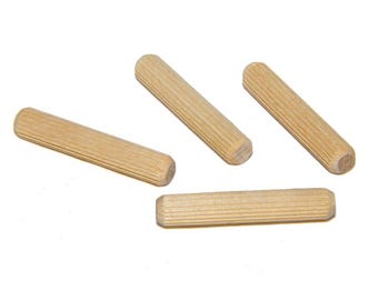 Birch Wooden Fluted Dowel Pins, Furniture & Wood Working (Packs of 100)