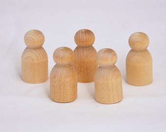 50 pack Wooden Decorative Peg Dolls Baby 1-3/16''