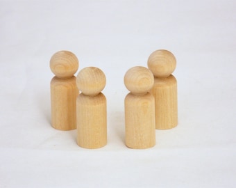 50 pack Wooden Decorative Peg Dolls Boy 1-11/16''