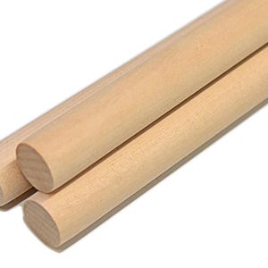 Wooden Birch Dowel Rods ~ available in Seven different diameters ~ 12 inches ~ No Stickers, Labels or Barcodes