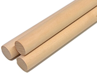 Wooden Birch Dowel Rods ~ available in Seven different diameters ~ 12 inches ~ No Stickers, Labels or Barcodes