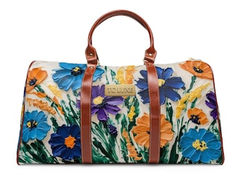 Floral Waterproof Nylon Travel Bag - Weekend Getaway Tote, TC LUXE Designs
