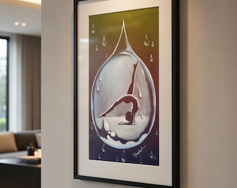 Tears of Joy Framed Print, Childbirth Silhouette, Signed Artwork