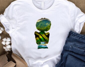 Jamaican Vibes T-Shirt: Island Silhouette, US Cotton Tee