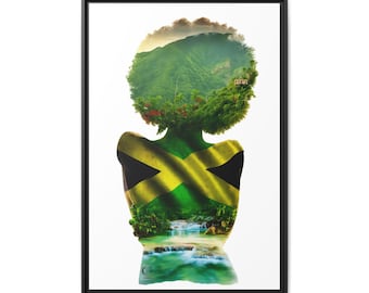 Jamaica Love Silhouette Matte Canvas, TC Framed
