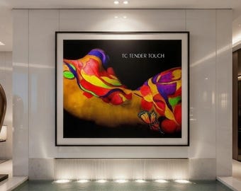 Bodyscape Garden Canvas Art, Framed Nature Botanical Painting, Multi-color Decor