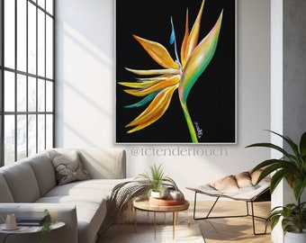 Bird of Paradise "Original" framed canvas painting | By: Toraine Campbell
