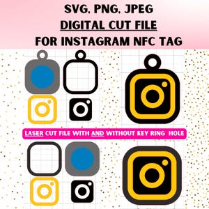 File di taglio digitale SVG del tag NFC di Instagram