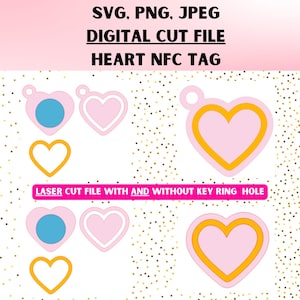 Hjärtformad NFC-tagg SVG | Digital klippfil | Smart | Tap