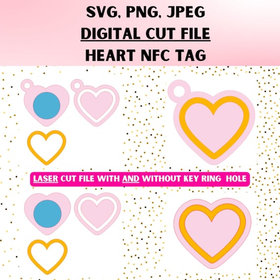 HEART Shaped NFC Tag SVG | Digital Cut File | Smart | Tap