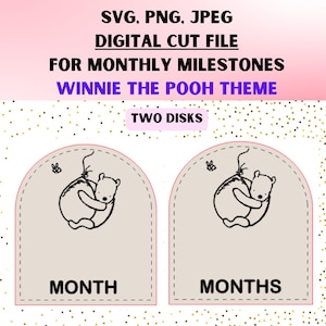 Disques Milestone classiques de Winnie l'ourson | Fichier numérique SVG