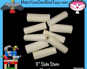3" Sola Wood Stems (9) – Natural Bird Toy Parts