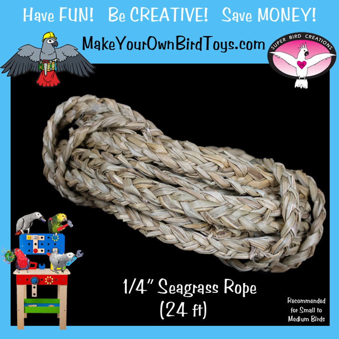 24ft Braided Seagrass Rope - Natural Bird Toy Parts/rabbit Toys ...