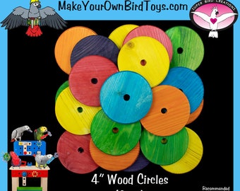 Brightly Colored Wood Circles (6pk) – Bird & Rabbit Toy Parts