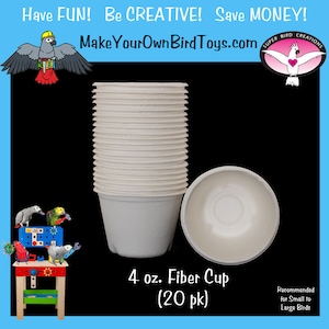 20pk 4 oz Plant Fiber Souffle Cups - Bird Toy Parts/Rabbit Toys/Homemade Bird Toys/DIY Bird Toys/Make Your Own Bird Toys/Rat Toys/Pet Safe