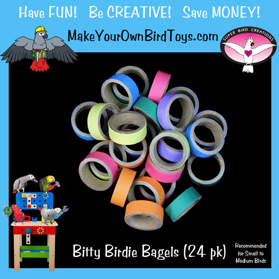 24pk Bitty Birdie Bagels Cardboard Bagels/bird Toy Parts/rabbit Toys