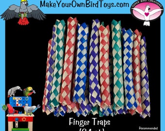 Bamboo Finger Traps - Bird & Rabbit Toy Parts (24pk)