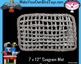 Natural Seagrass Mat – Bird & Rabbit Toy Base (7x12")