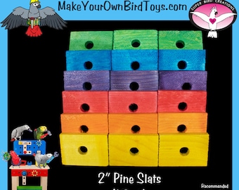Colorful Pine Slats (18pk) – Bird & Rabbit Toy Parts