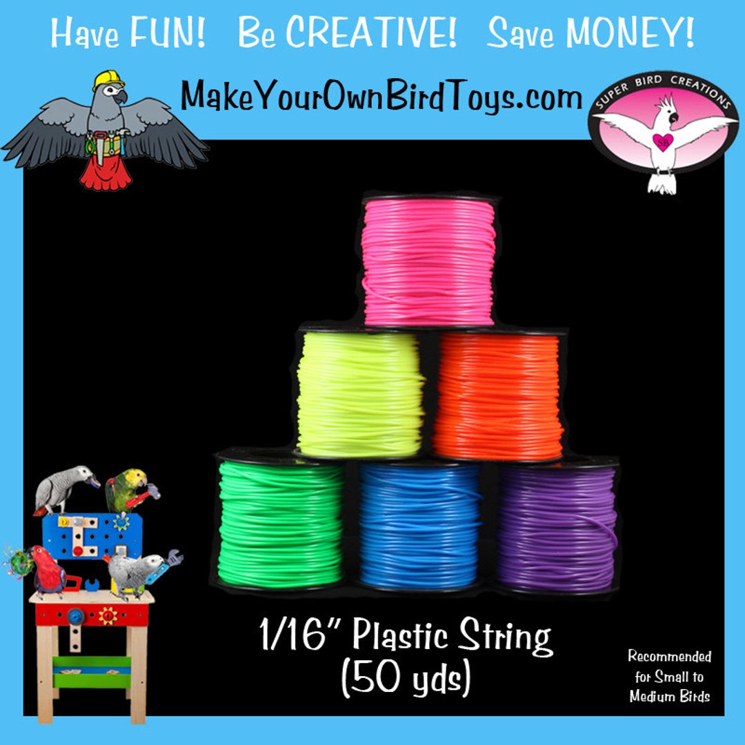 Colorful Plastic String Roll (50yd) – Bird & Craft Toy Supplies - Etsy