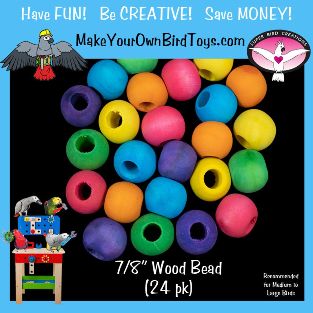 7/8 Hardwood Round Beads 24 Bird Toy Parts/rabbit Toys/homemade Bird