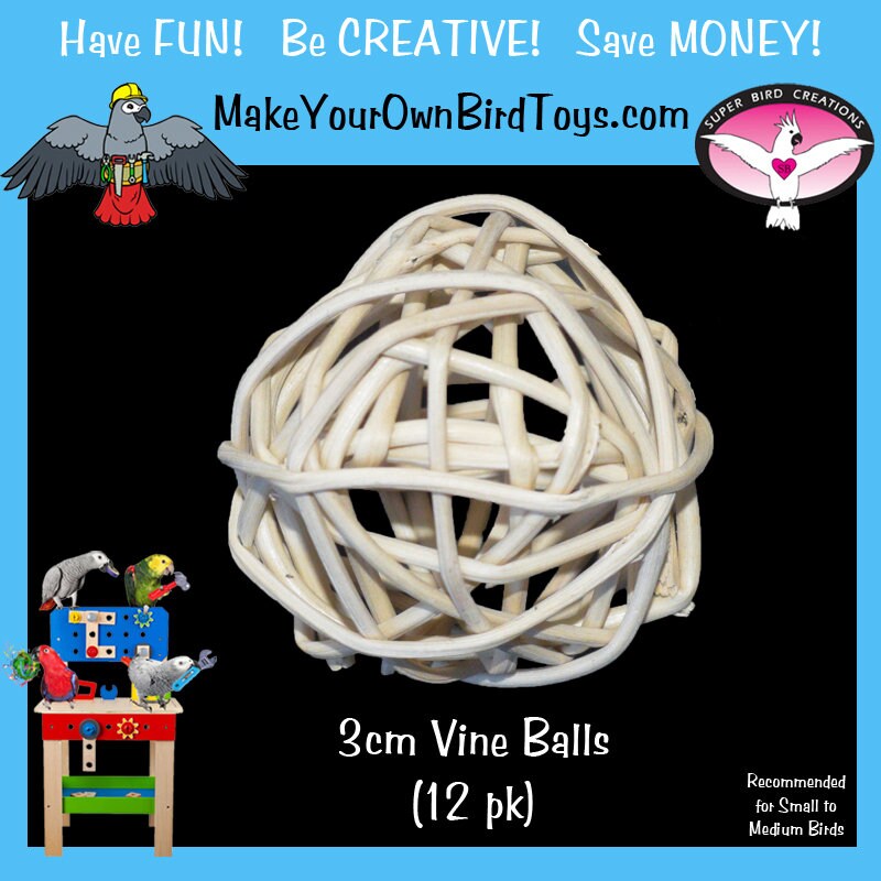 3 Cm Vine Balls 12 Natural Bird Toy Parts/rabbit Toys/homemade Bird