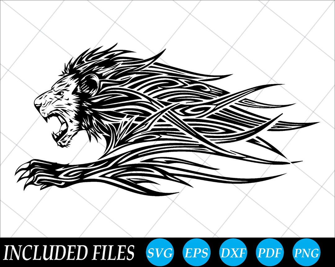 Lion Tattoo Illustration, Lion Tattoo, Mammal, Monochrome, Vertebrate ...