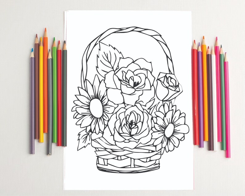 15 Enchanted Rose Flower Coloring Pages, Beautiful Flowers Coloring ...