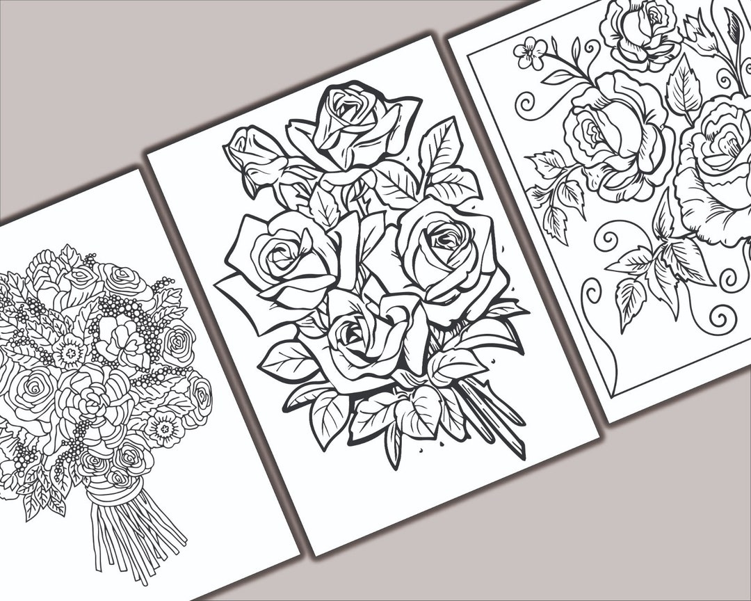 15 Enchanted Rose Flower Coloring Pages, Beautiful Flowers Coloring ...