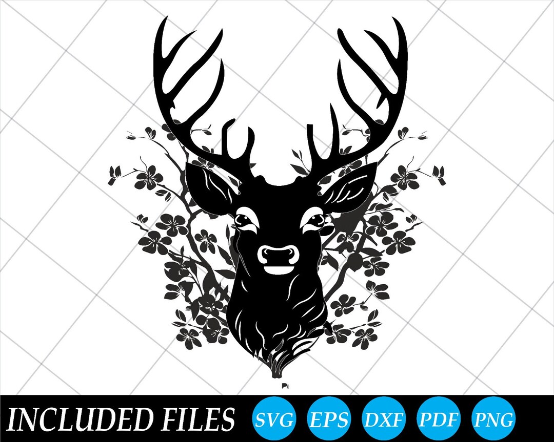 Reindeer With Antlers Silhouette Svg Reindeer Head Silhouette Stag