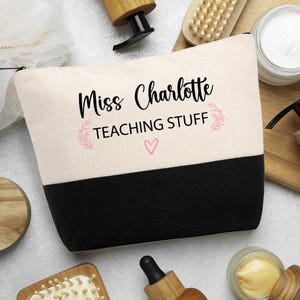 Personalized Makeup Bag Custom Travel Organizer Cosmetic Pouch for Women Toiletry Bag Accessories Storage Gift Teaching Stuff