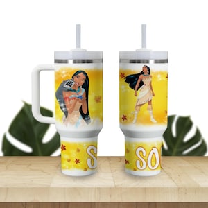 Custom Kids Tumbler 40oz Personalized  Name Insulated Bottle Water Princess Pocahontas