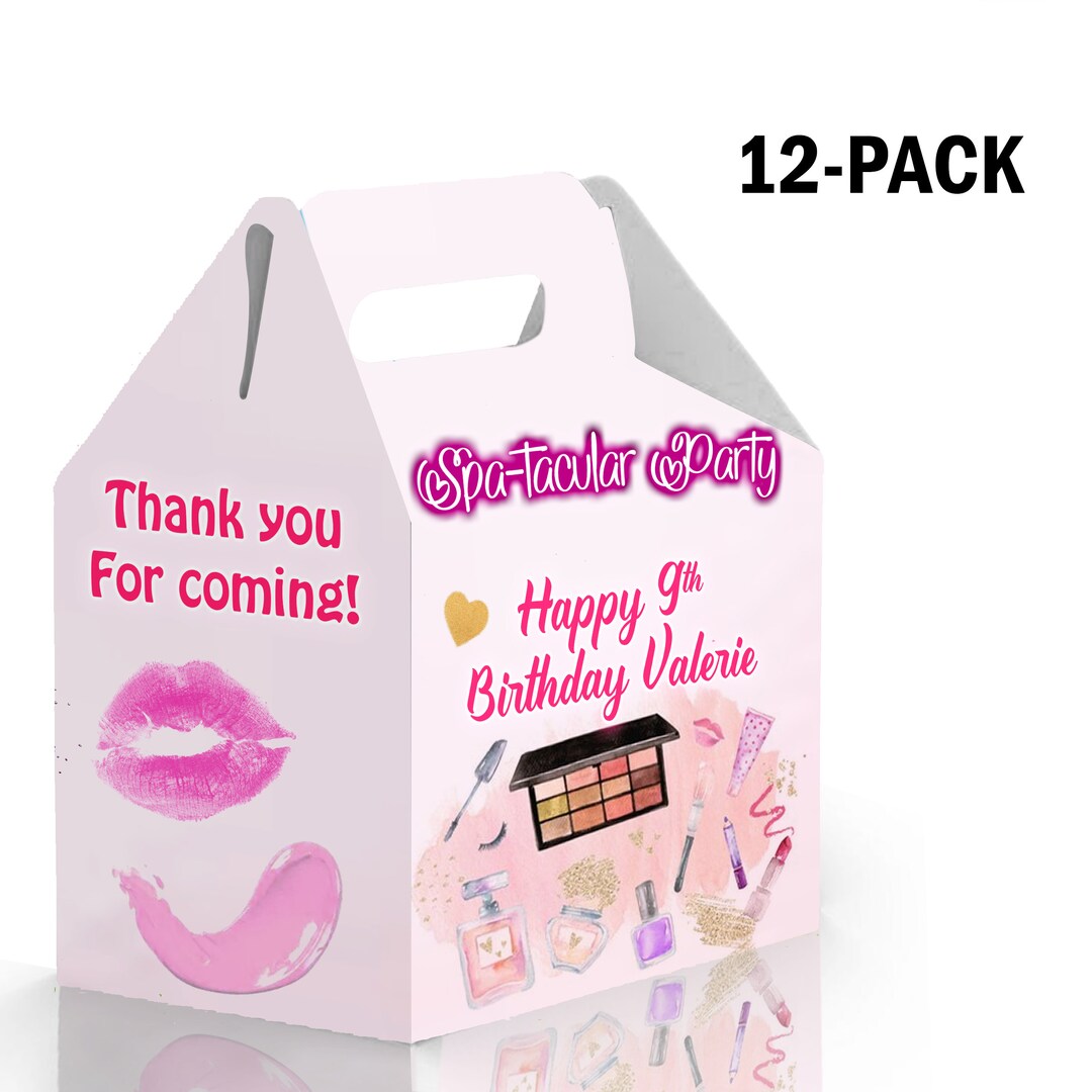 Spa Party Candy Gable Box for Birthday Party Favors 12 Pack - 4.4x4.5in ...