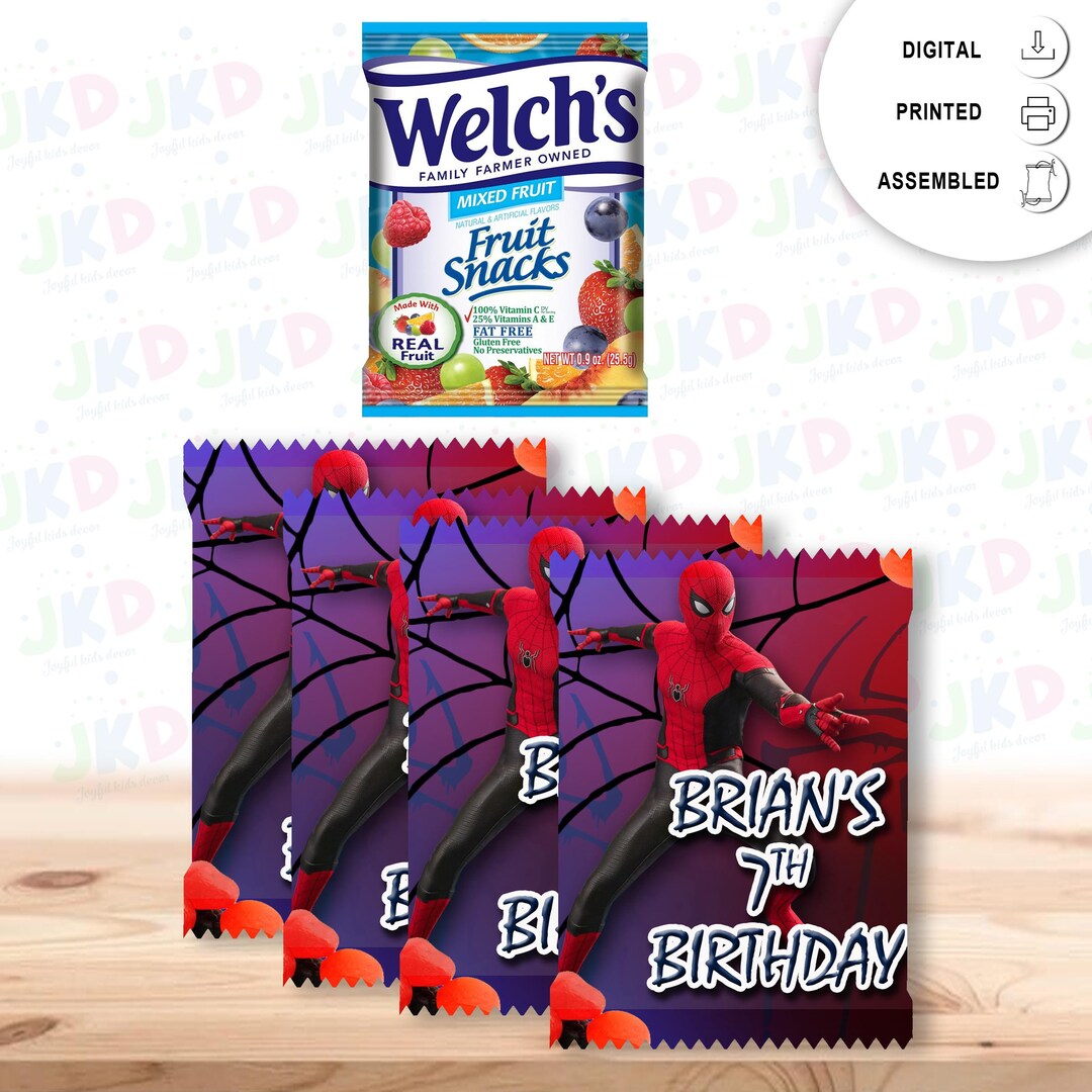 Spiderman Fruit Snack Digital and Physical Options Etsy