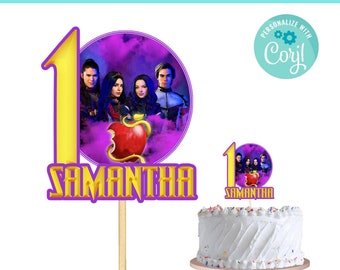 Descendants Cake Topper | Self-Editing | Instant Download