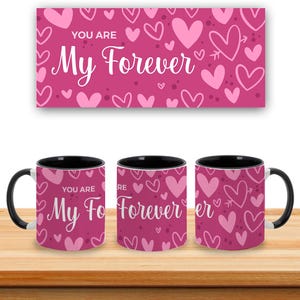 Personalized Large Coffee Mug 15oz Custom Matte Finish Gift for Men Women Work Office Home You Are My Forever Design