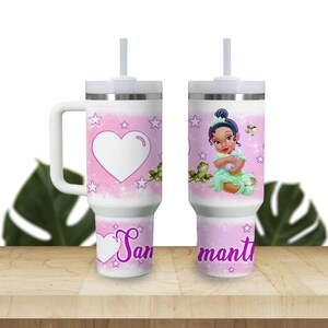 Custom Kids Tumbler 40oz Personalized  Name Insulated Bottle Water Princesses Baby Tiana
