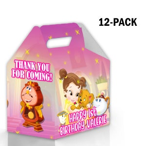 Caja Baby Belle Candy Gable para regalos de fiesta de cumpleaños, paquete de 12, 4,4x4,5 pulgadas