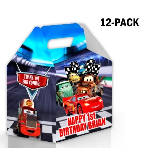 Cars Candy Gable Box voor verjaardagsfeestjes, 12 stuks - 4,4x4,5in