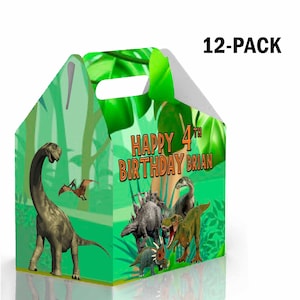 Dinosaurs Candy Gable Box for Birthday Party Favors 12 Pack - 4.4x4.5in